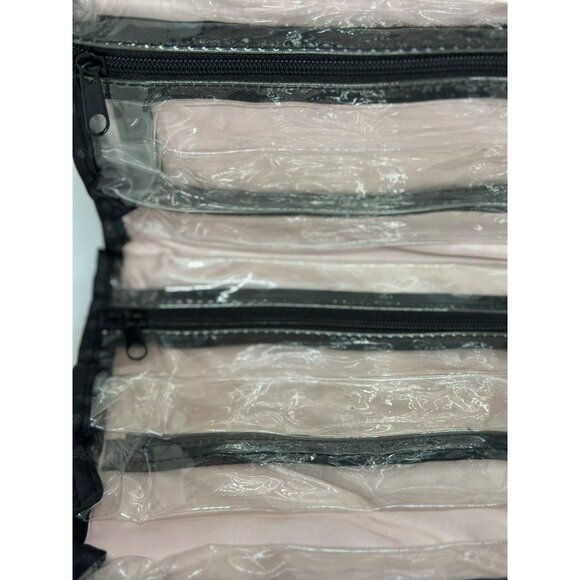 Mary-Kay Hanging Travel Bag – Roll-Up Cosmetic & Toiletry Organizer Black Pink - Picture 5 of 7